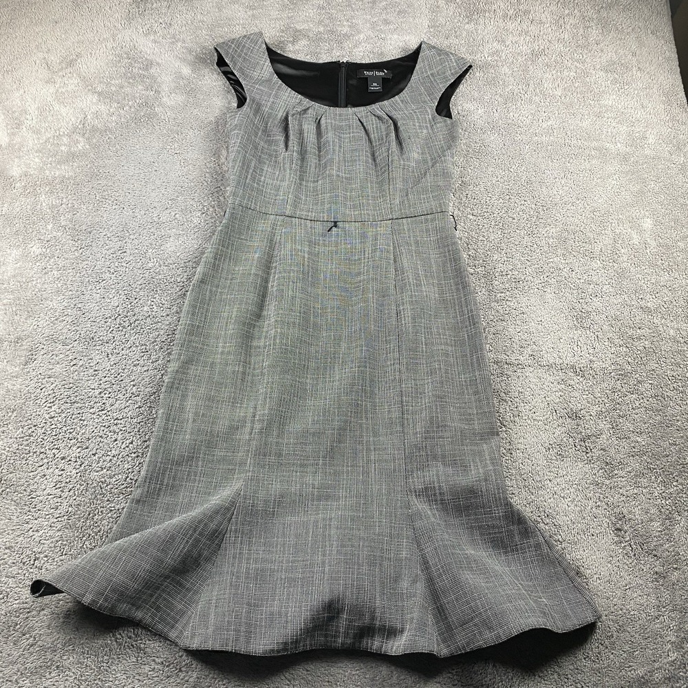 White‎ House Market Dress Womens 00 Gray Knit Sleeveless Pleated
